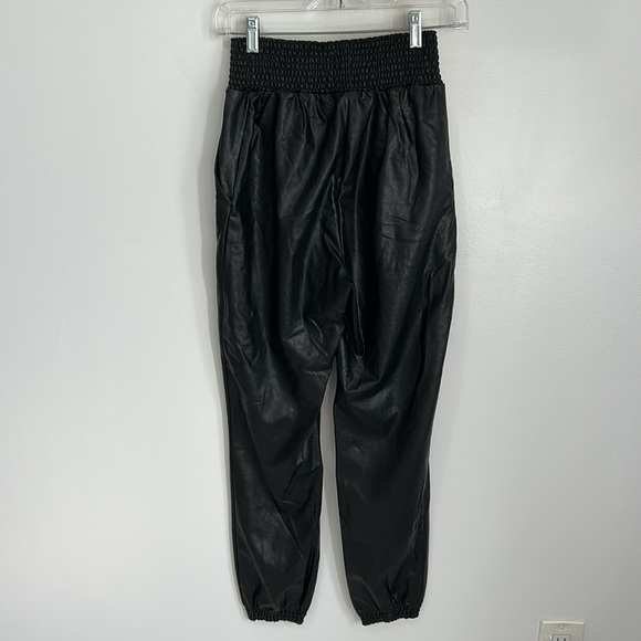 Commando Faux Leather Smocked Waist Joggers - Picture 5 of 10